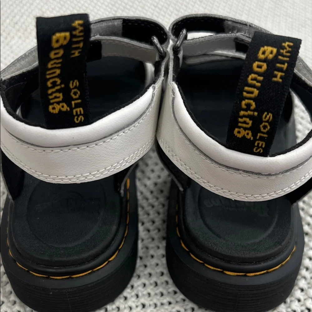 Dr. Martens White Sandals with Black Soles
